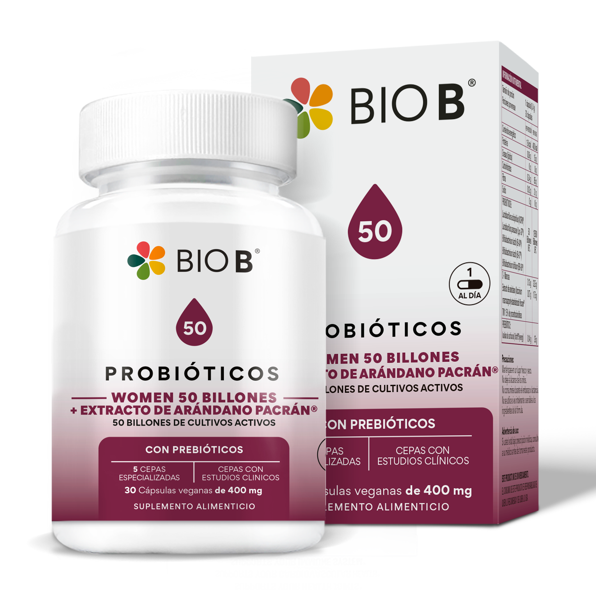 PROBIÓTICOS WOMEN 50 BILLONES + EXTRACTO DE ARÁNDANO PACRAN® – Bio B ...