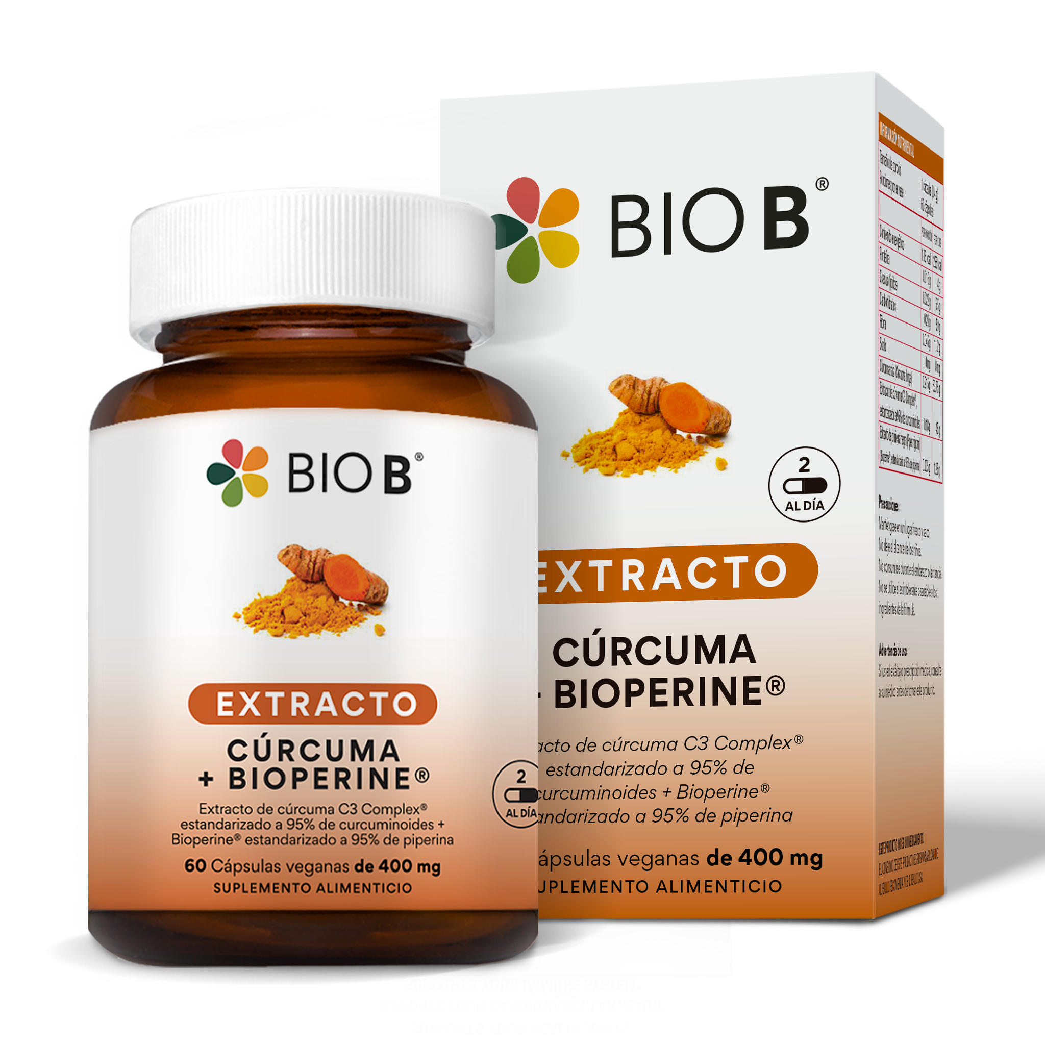 EXTRACTO CÚRCUMA + BIOPERINE® – Bio B Suplementos