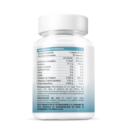 COLÁGENO+ ÁCIDO HIALURÓNICO + VITAMINA C 90 caps.