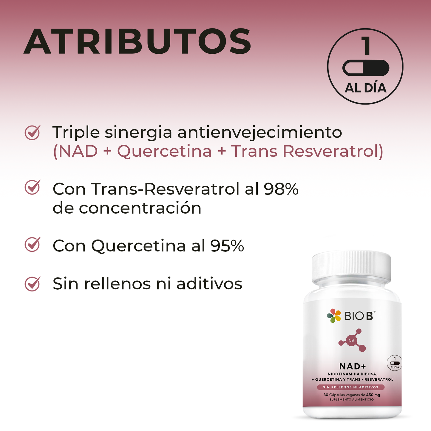 NAD+ con Quercetina y Trans-Resveratrol