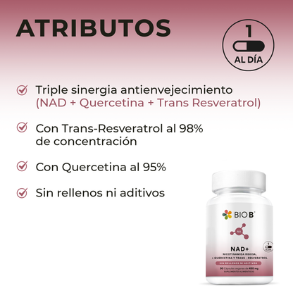 NAD+ con Quercetina y Trans-Resveratrol