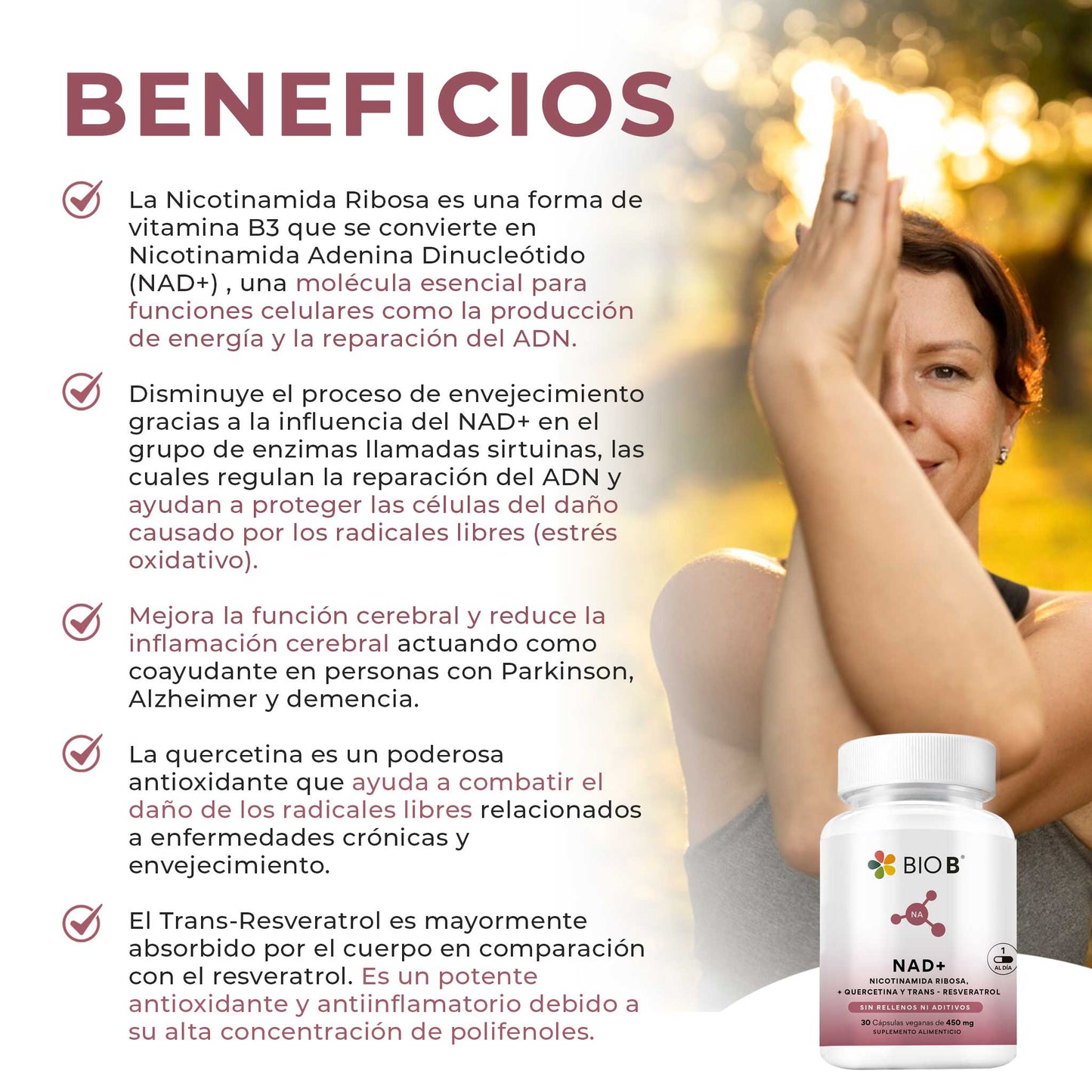 NAD+ con Quercetina y Trans-Resveratrol