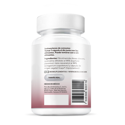 NAD+ con Quercetina y Trans-Resveratrol