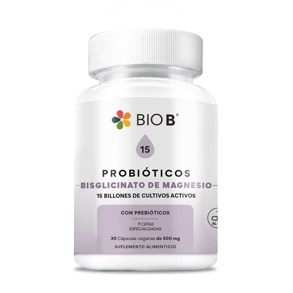 PROBIÓTICOS 15 BILLONES + BISGLICINATO DE MAGNESIO (PSICOBIÓTICO)