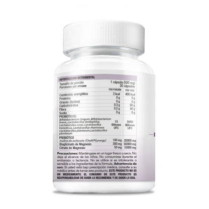 PROBIÓTICOS 15 BILLONES + BISGLICINATO DE MAGNESIO (PSICOBIÓTICO)