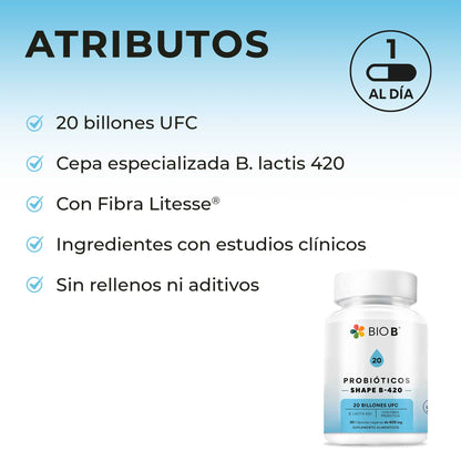PROBIÓTICOS SHAPE B-420  20 BILLONES UFC