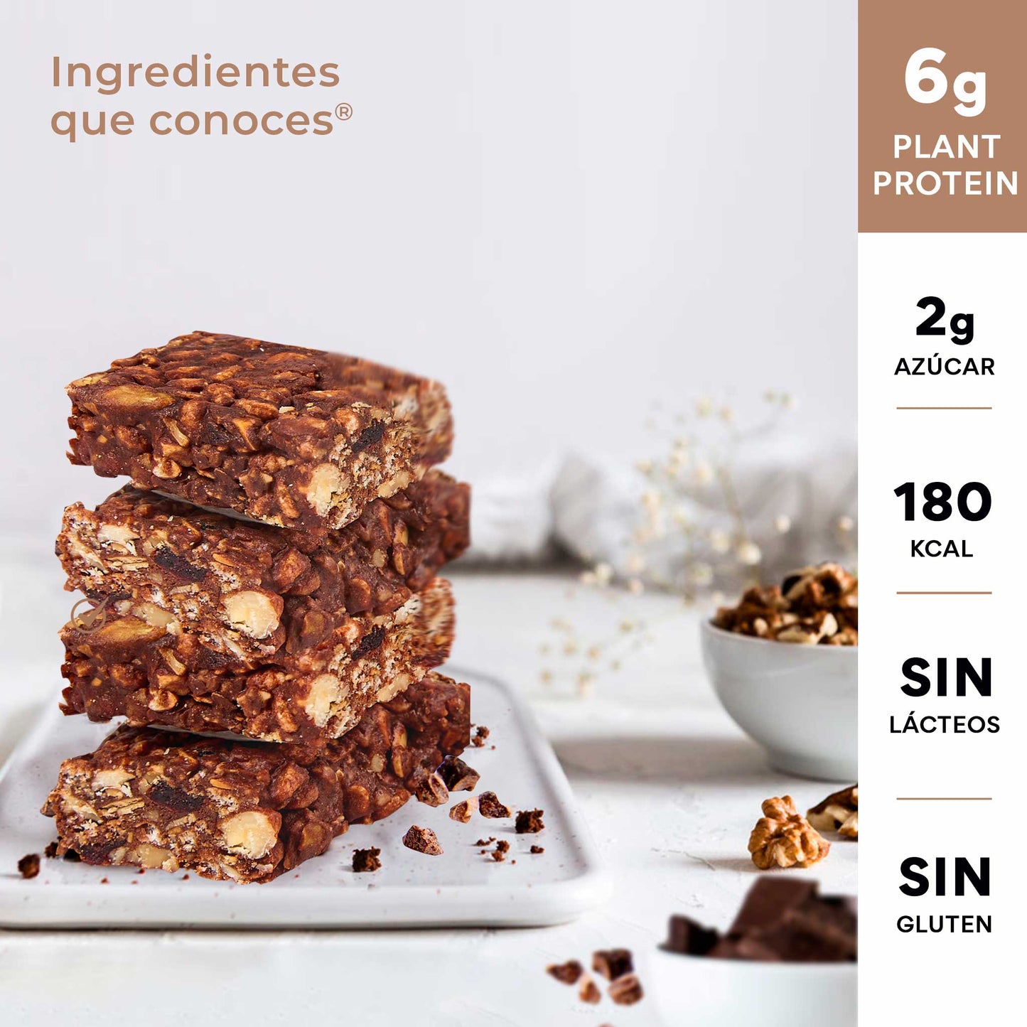 Barra con 6g de proteína sabor CACAO