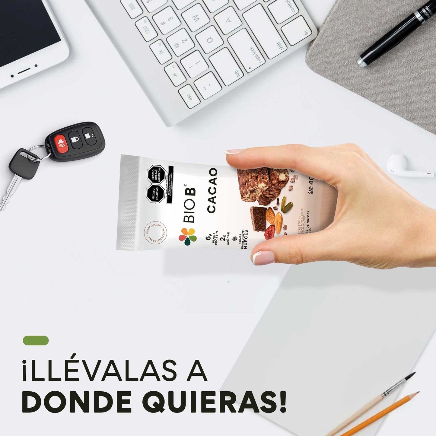 Barra con 6g de proteína sabor CACAO