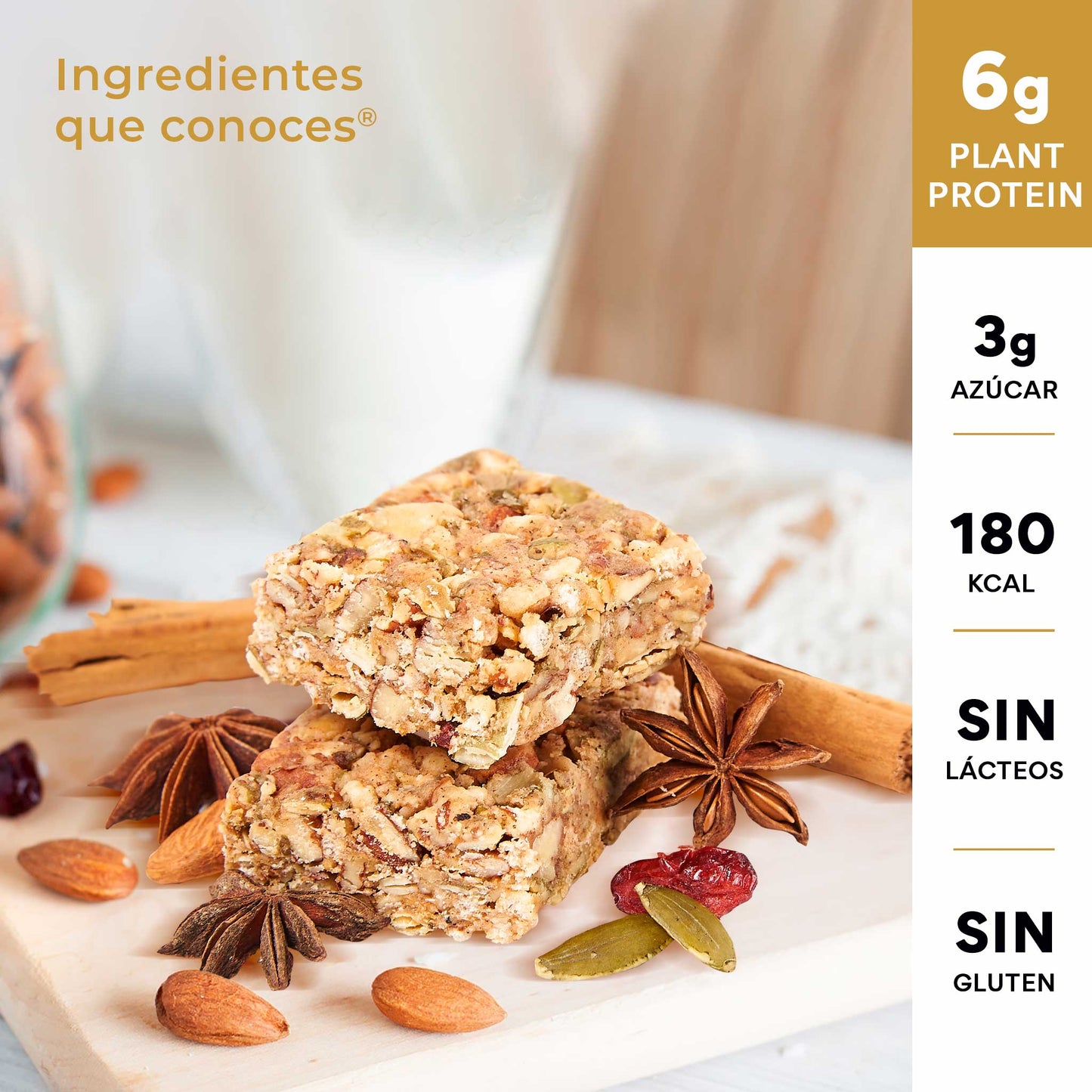 Barra con 6g de proteína sabor CHAI