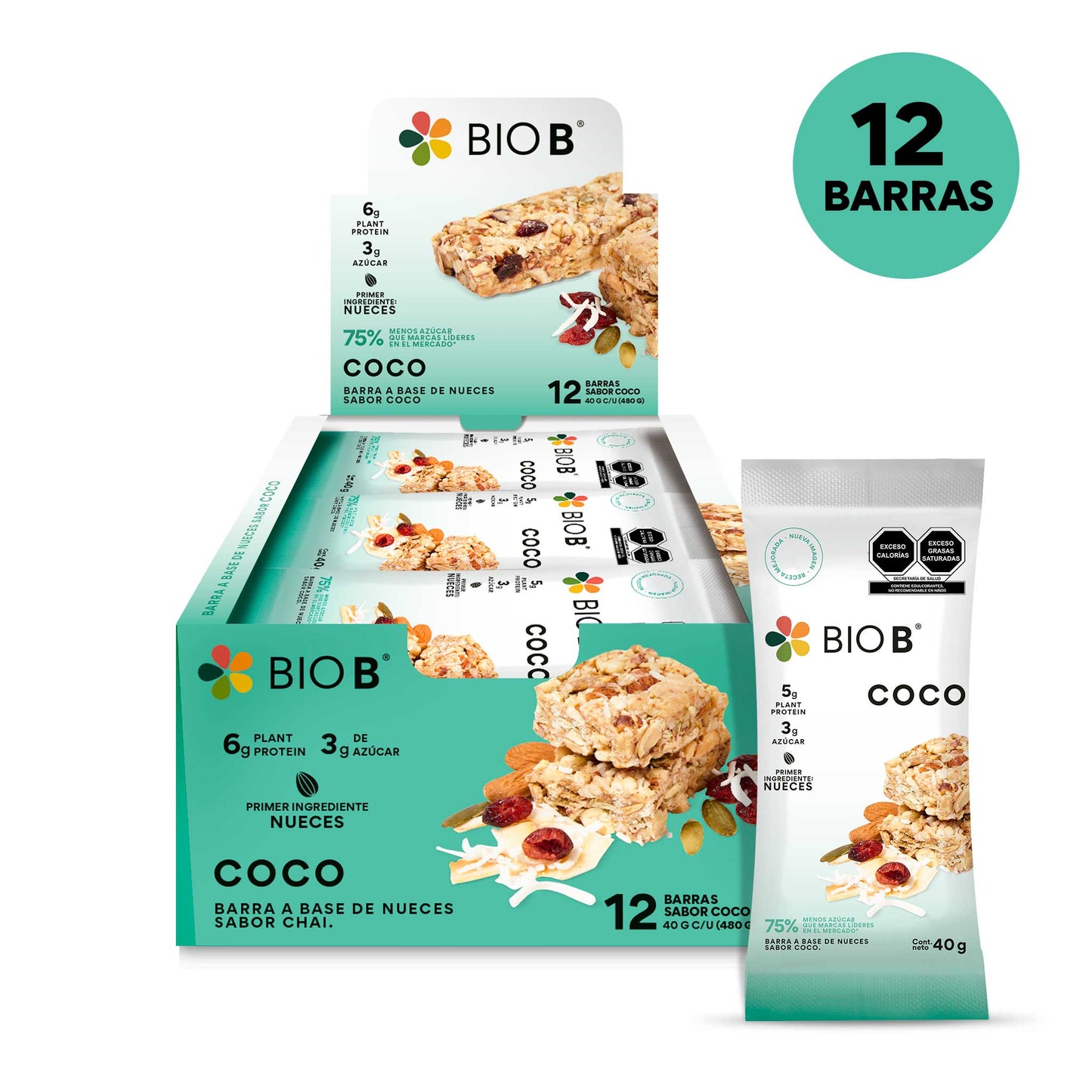 Barra con 6g de proteína sabor COCO
